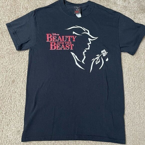 Disneys Beauty And The Beast Mens Black T Shirt Size Small Gilman Vintage - Picture 1 of 7